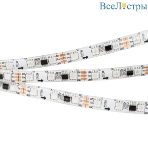 Светодиодная влагозащищенная лента Arlight 14,4W/m 60LED/m 5060SMD разноцветная 5M SPI-SE-B60-10mm 12V RGB-PX3 026366(2)
