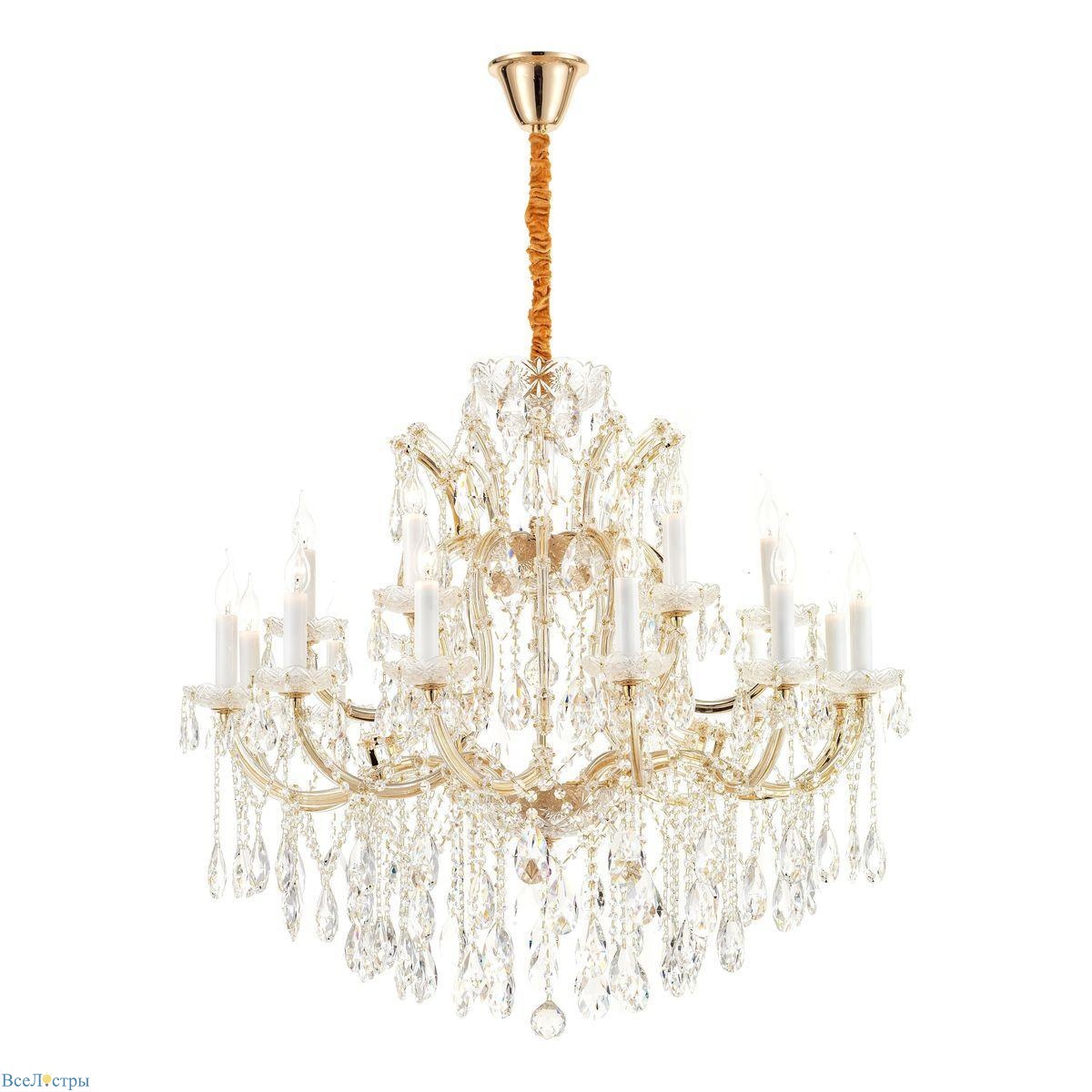 подвесная люстра ilamp diamond 6071-18 gd+cl