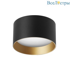Накладной светильник Arlight SP-BISCOTTO-R120-12W Warm3300-MIX (BK-GD, 80 deg, 230V) 055026
