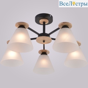 Люстра на штанге Reluce 01625-0.3-05 BK+WOOD