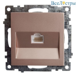 Розетка компьютерная RJ-45 Stekker Катрин шампань GLS00-7107-02 39599