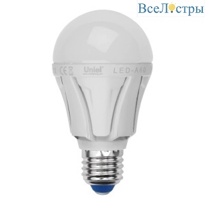 Лампа светодиодная (UL-00001522) Uniel E27 8W 3000K матовая LED-A60 8W/WW/E27/FR PLP01WH
