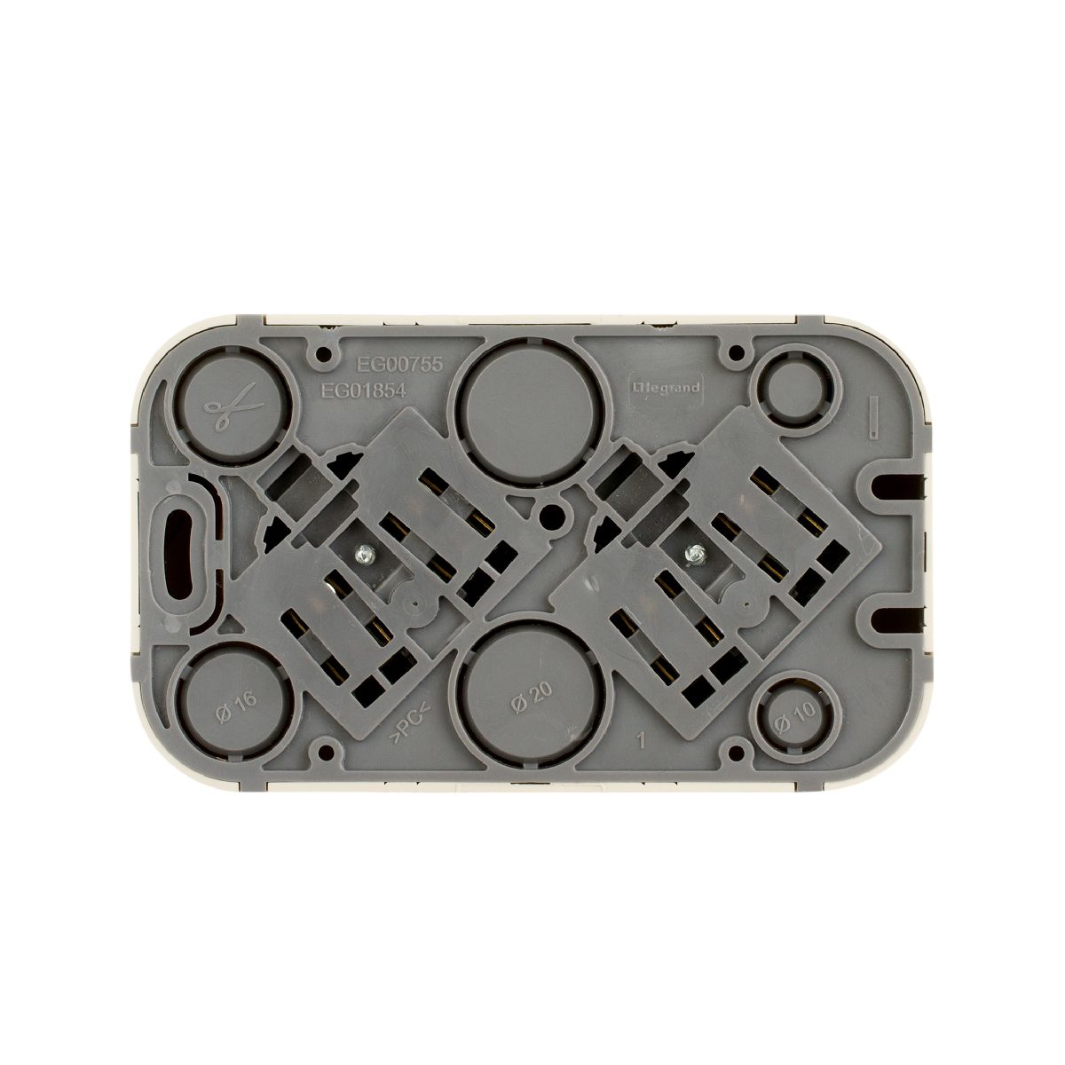 розеточный блок двойной с/з legrand quteo 782263