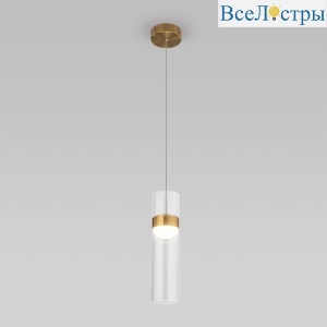 Подвесной светильник Eurosvet Lumen 50244/1 LED латунь/прозрачный a061286