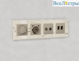 Комплект механизма розетки TV оконечной + SAT 5-862MHz 3.5dB/950-2150MHz 3.5dB Alfa Серо-бежевый матовый Quant Ambrella Volt MA373310 (AP3733, VM217)