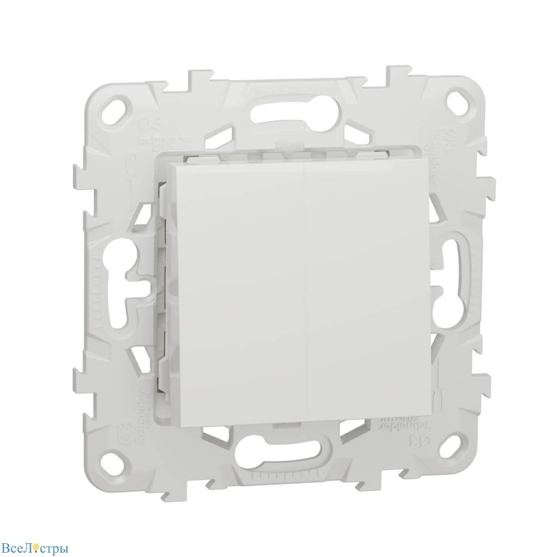 переключатель двухклавишный schneider electric unica new nu521318