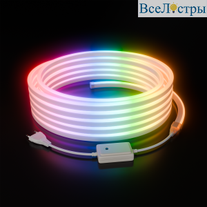 Комплект светодиодного неона Apeyron 220В, 6Вт/м, RGB, smd5050, 80д/м 10м IP65, с аксессуарами (контроллер, заглушка, крепеж - 10шт) 10-108