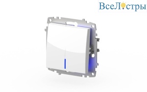 Выключатель одноклавишный с подсветкой ELBI Zena Vega 609-015600-201