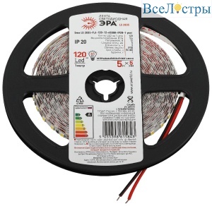 Светодиодная лента Эра 12В 2835 9,6Вт/м 4000K 5м IP20 LS2835-9,6-120-12-4000K-IP20-1 year-5m Б0053980