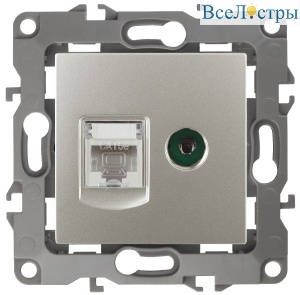 Розетка комбинированная RJ45+TV Эра 12-3110-15 Б0027450