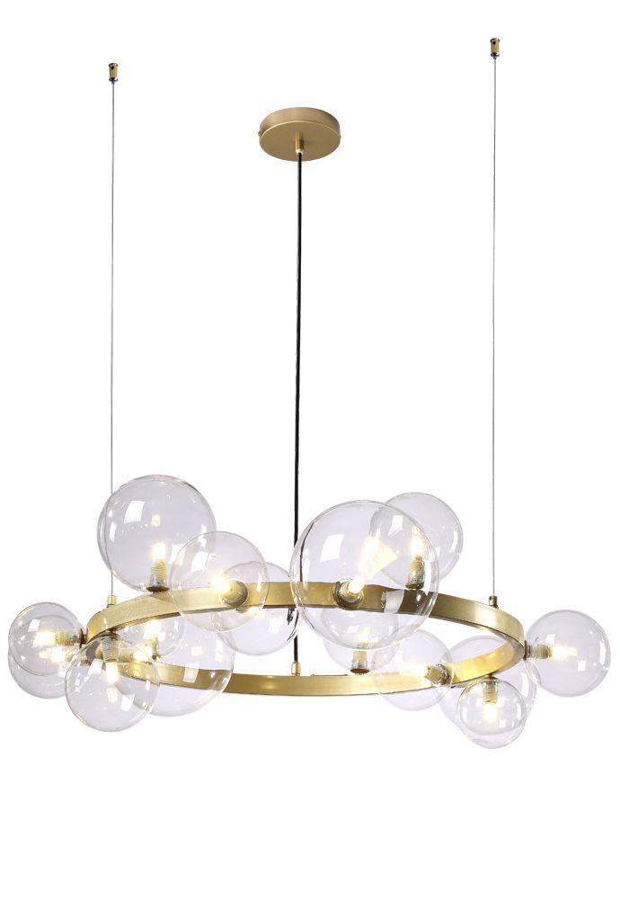 подвесная люстра crystal lux agata sp15 v2 gold/transparente