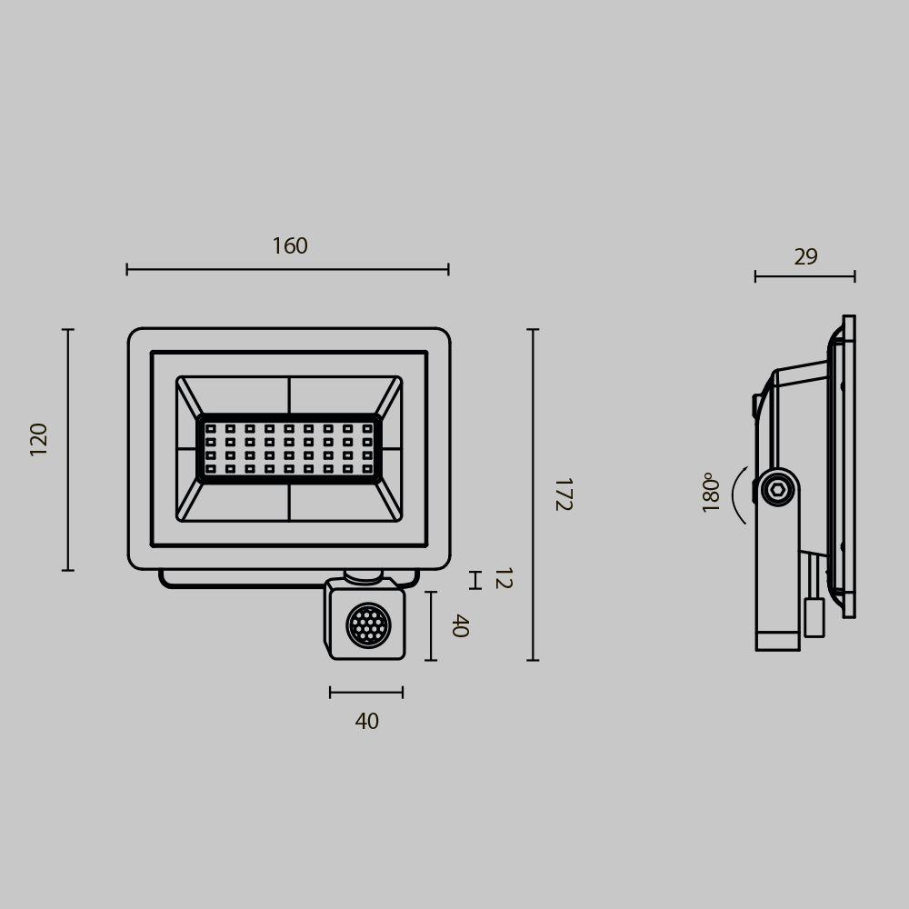 прожектор светодиодный maytoni flood 30w 6500k fl001-l30b6ksr