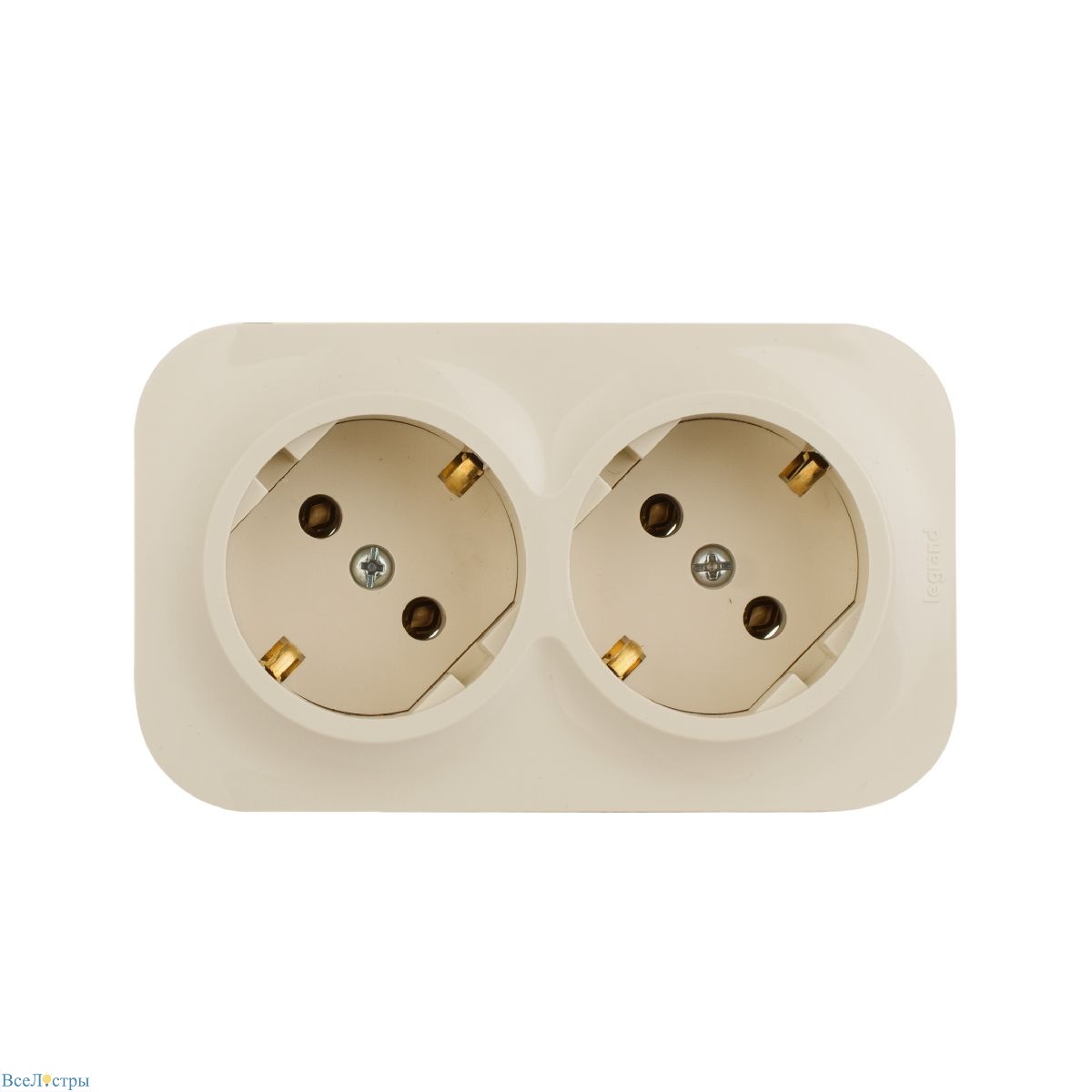 розеточный блок двойной с/з legrand quteo 782263