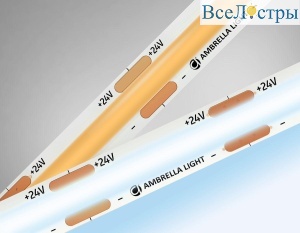 Светодиодная лента Ambrella Light 12W/m 480LED/m COB холодный белый 5M GS4703
