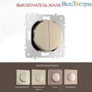 Выключатель жалюзи Arte Milano 202.38-2.shampan