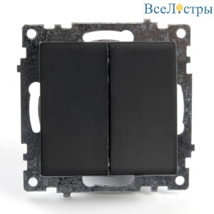 Переключатель двухклавишный Stekker Катрин графит GLS10-7107-06 49414