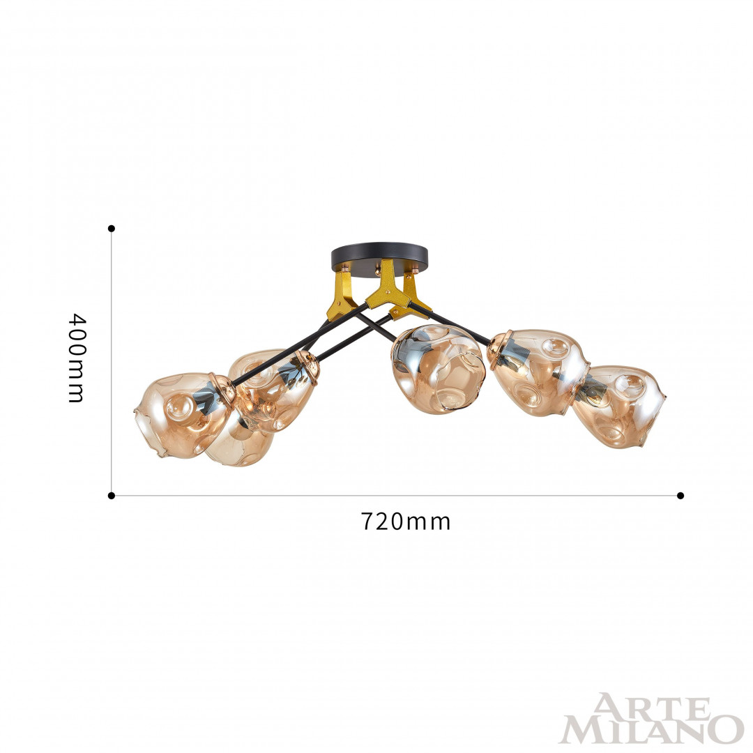 потолочная люстра arte milano amalfi 252588/6 br
