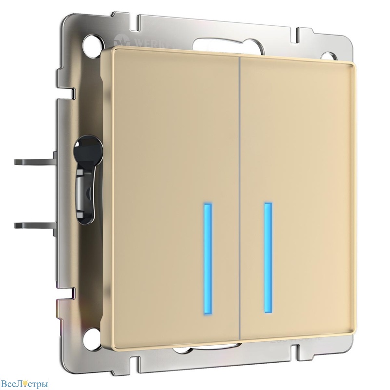 сенсорный выключатель двухклавишный с функцией wi-fi werkel шампань w4520611 4690389171307