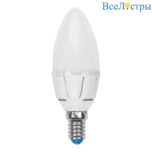 Лампа светодиодная (UL-00002411) Uniel E14 7W 4000K матовая LED-C37 7W/NW/E14/FR PLP01WH