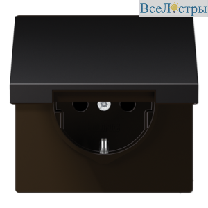 Розетка 2K+З с крышкой Jung AL1520KLD