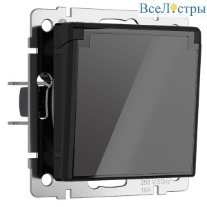 Розетка с заземлением, крышкой и шторками Werkel 4690389197734 W1171248 a064043