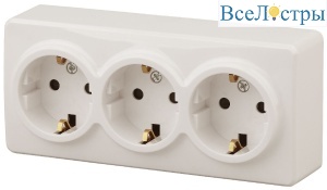 Розетка 2P+E Schuko со шторками Эра 11-2209-02 Б0020704