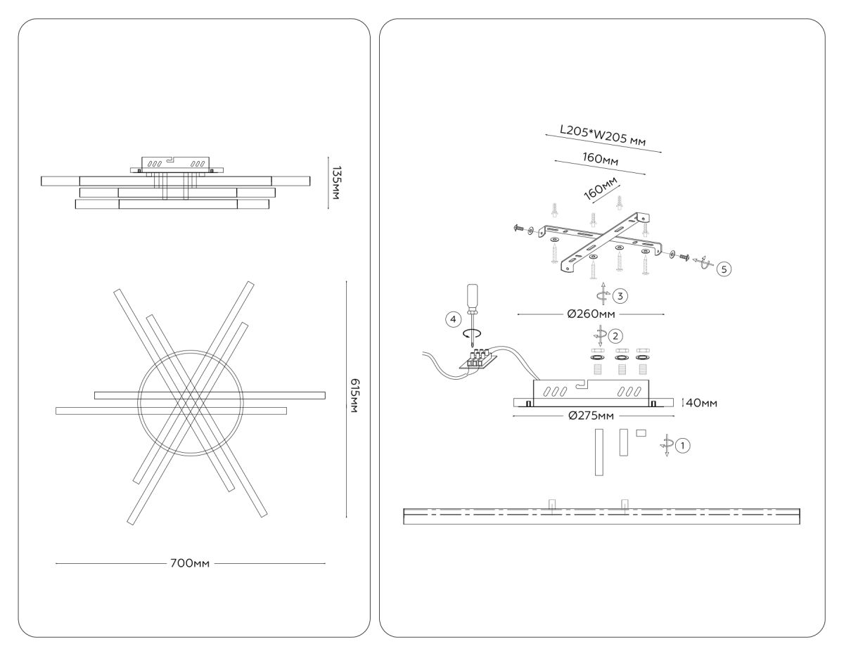 потолочный светильник ambrella light comfort linetech fl6272