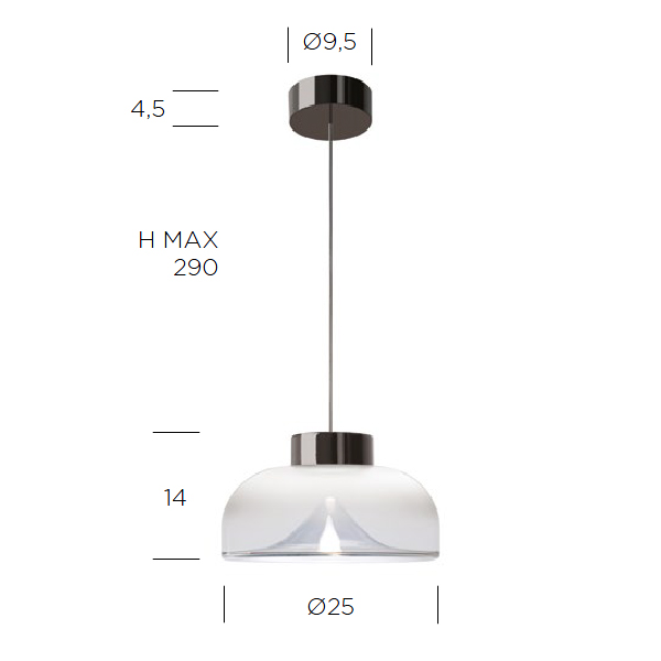 подвесной светильник aella mini 25 s clear leucos
