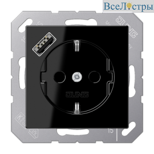 Розетка 2K+З USB Typ A Jung A1520-18ASW