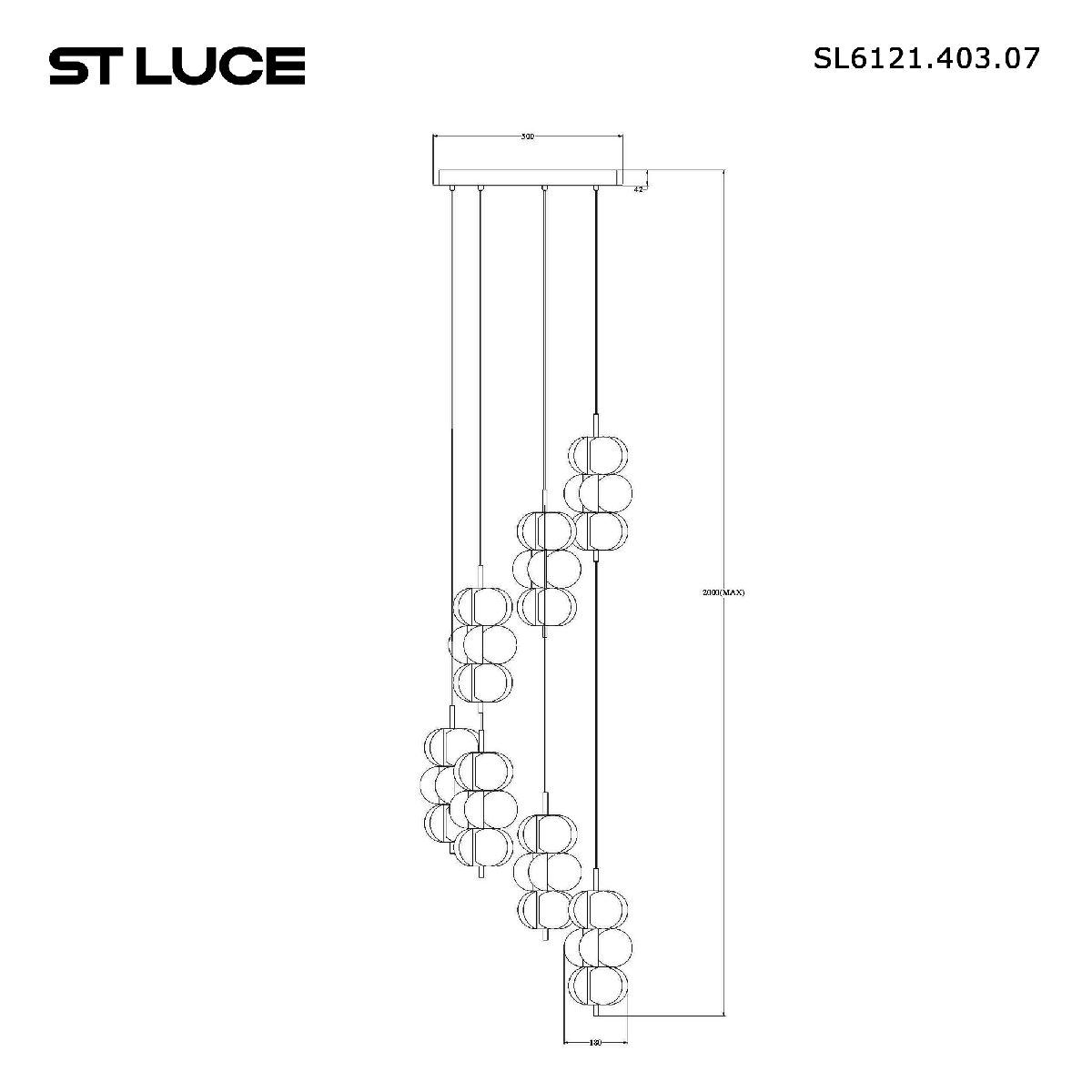 каскадная люстра st luce talisman sl6121.403.07