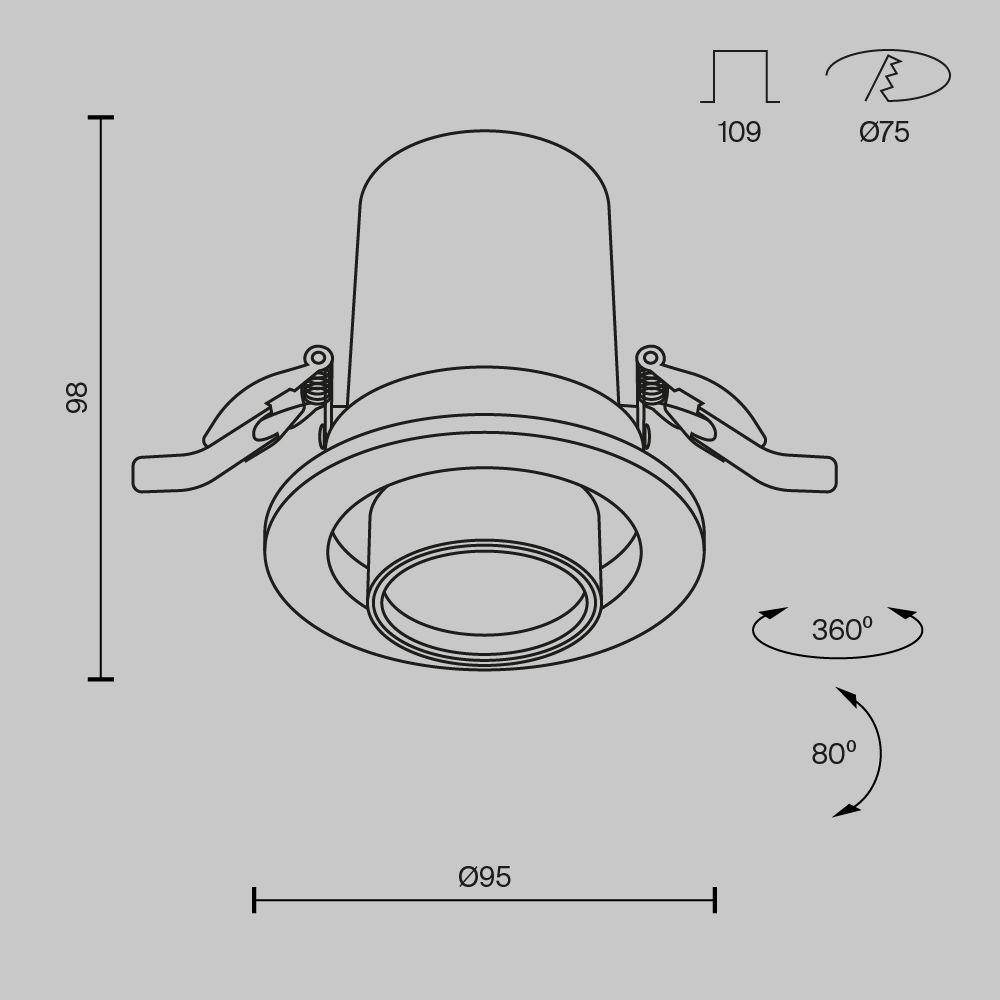 встраиваемый светодиодный спот maytoni technical hidden dl045-01-10w3k-b