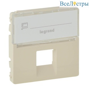 Лицевая панель Legrand Valena Life розетки телефонной RJ-11/Ethernet RJ-45 слоновая кость 755471
