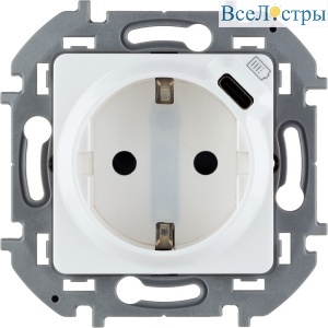 Розетка с/з с USB тип C со шторками Legrand Inspiria 673770