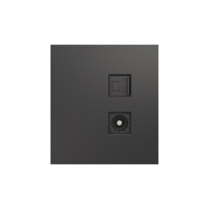 Розетка STRONG компьютерная RJ45 кат6 + TV с/у графит KRANZ KR-78-0722-6