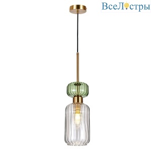 Подвесной светильник Escada Gloss 1141/1S Antique copper/Green/Clear