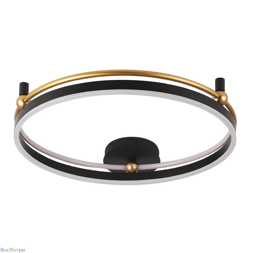 потолочный светодиодный светильник crystal lux fernando pl72w led black/gold