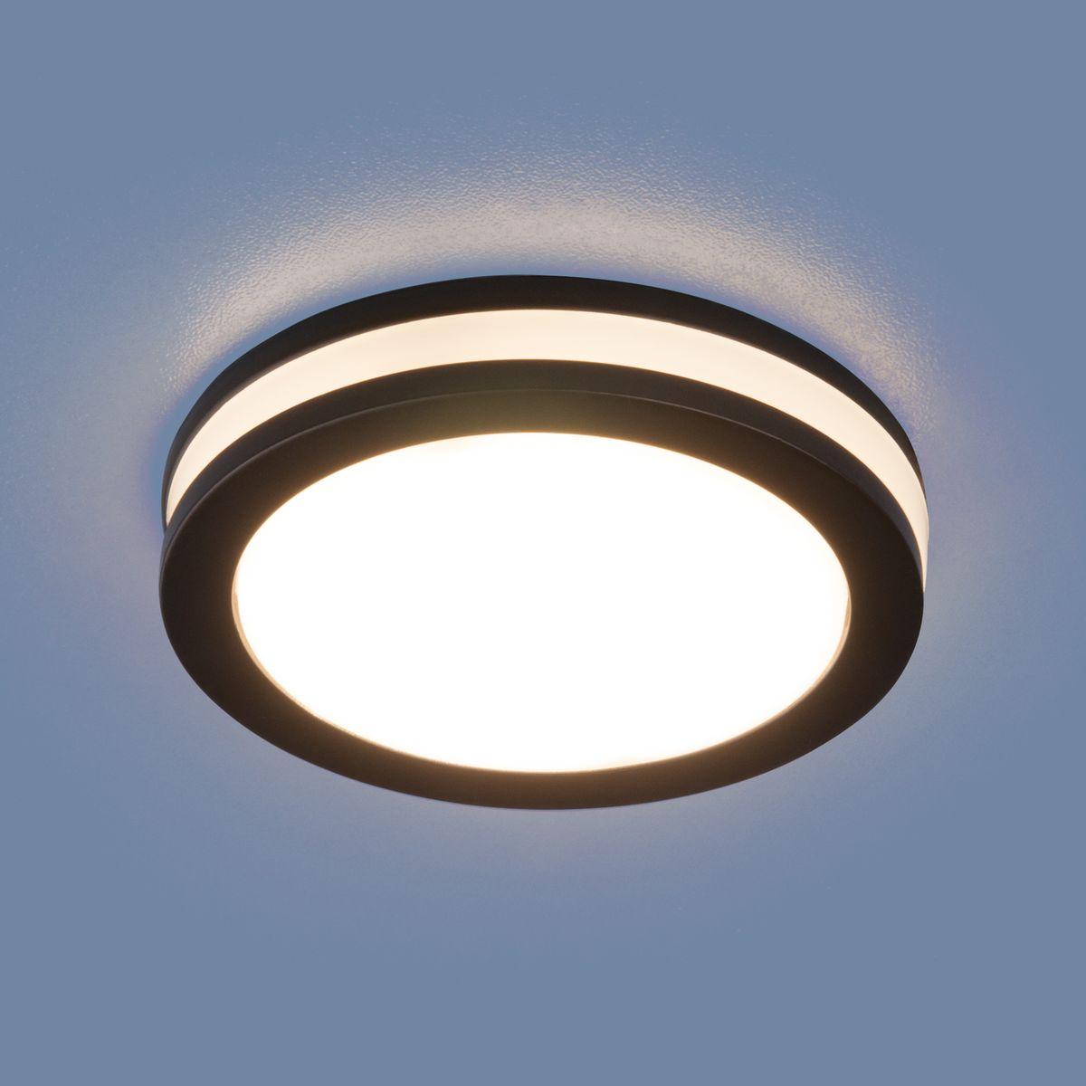 встраиваемый светодиодный светильник elektrostandard dskr80 5w 4200k черный 4690389068423
