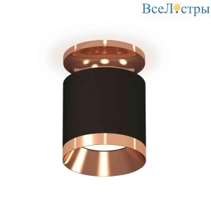 Комплект накладного светильника Ambrella light Techno Spot XS7402121 SBK/PPG черный песок/золото розовое полированное (N7930, C7402, N7035)