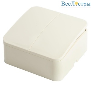 Выключатель двухклавишный Stekker слоновая кость MSW10-20-04 49474