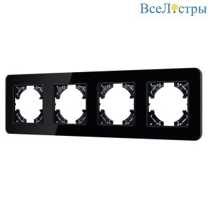 Рамка на 4 поста стеклянная Arlight FRM-OMALI-GS-4-BK 049701