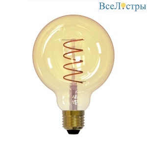 Лампа светодиодная филаментная Uniel E27 4W 2250K прозрачная LED-G95-4W/GOLDEN/E27/CW GLV21GO UL-00001818