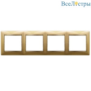 Рамка 4-постовая Legrand Valena матовое золото 770304