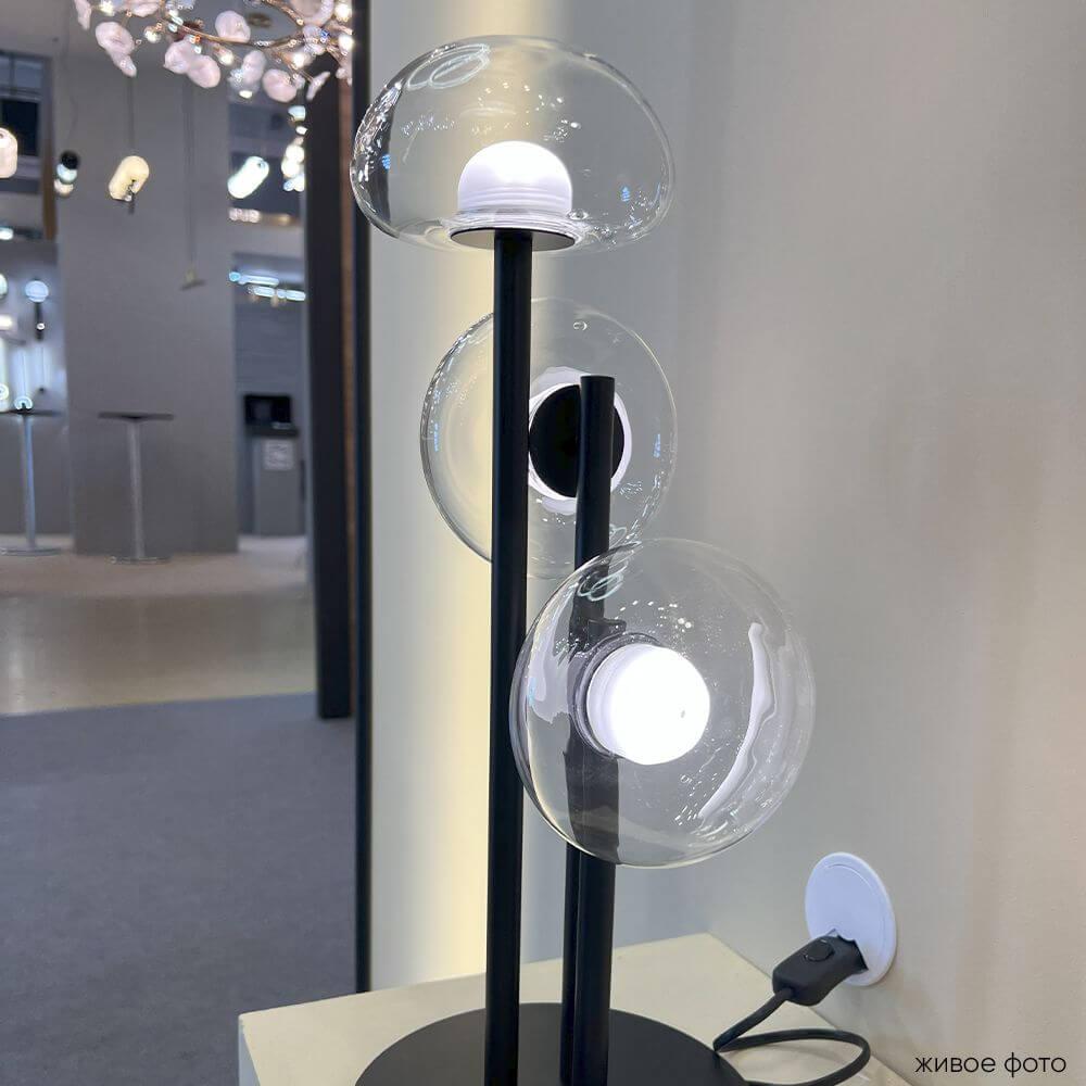 настольная лампа crystal lux bosque lg3 black/transparent