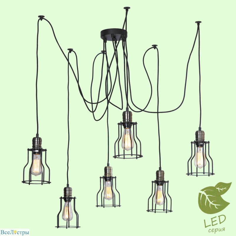 подвесная люстра lussole loft shirley grlsp-9310