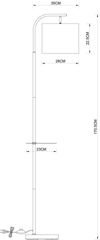 торшер arte lamp connor a4053pn-1bk