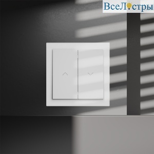 Выключатель встраиваемый Voltum S70 для жалюзи 10А, (белый матовый) VLS020702