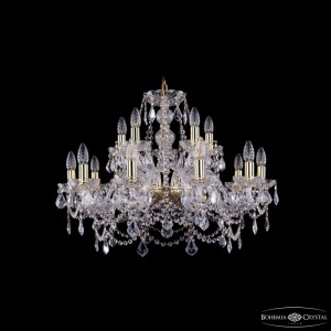 Подвесная люстра Bohemia Ivele Crystal 1411/10+5/240 G Leafs
