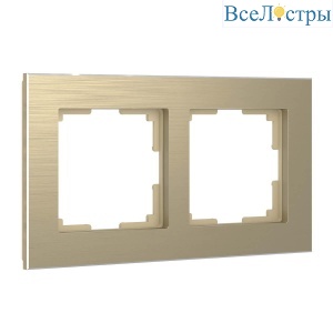 Рамка Werkel Aluminium на 2 поста шампань алюминий W0021711 4690389158148