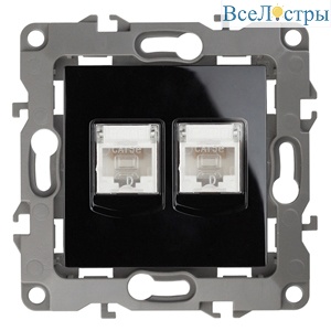 Розетка информационная двойная 2XRJ45 Эра 12-3108-06 Б0014734