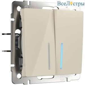 Выключатель двухклавишный с подсветкой Werkel слоновая кость W1120103 4690389155611